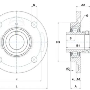 Nowość Zespół z oprawą żeliwną EXFCE.205 SNR